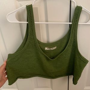 Cropped green tank top cottage core earthy